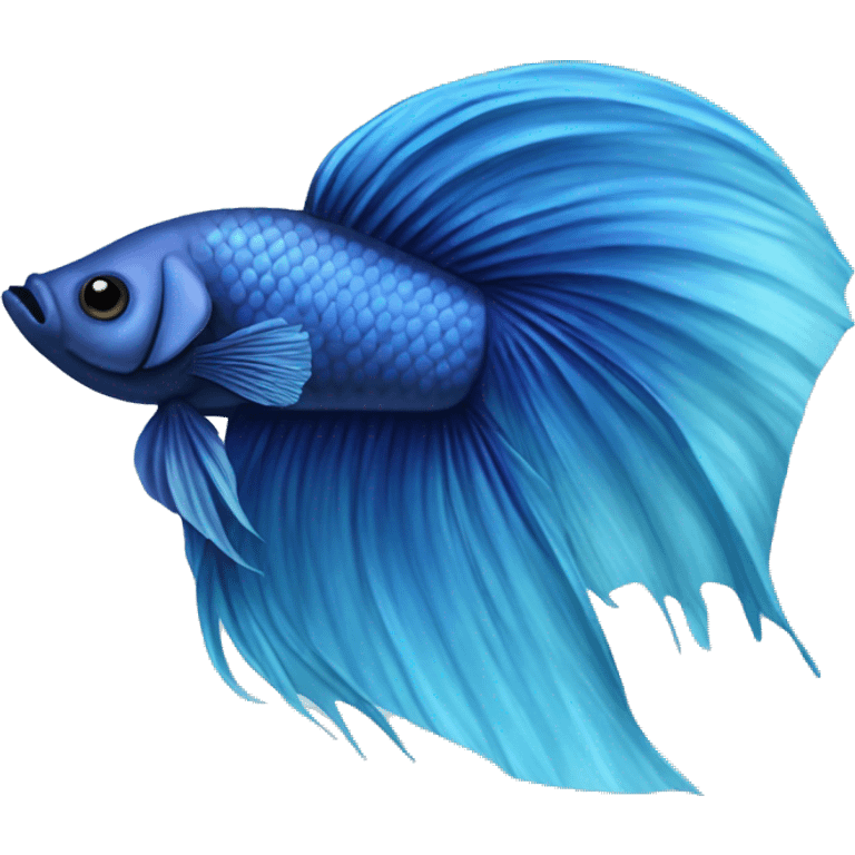 Blue betta fish spikey fins emoji