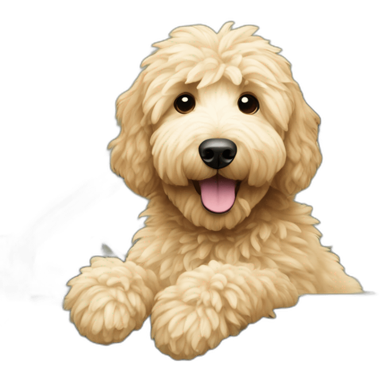 goldendoodle in a convertible emoji