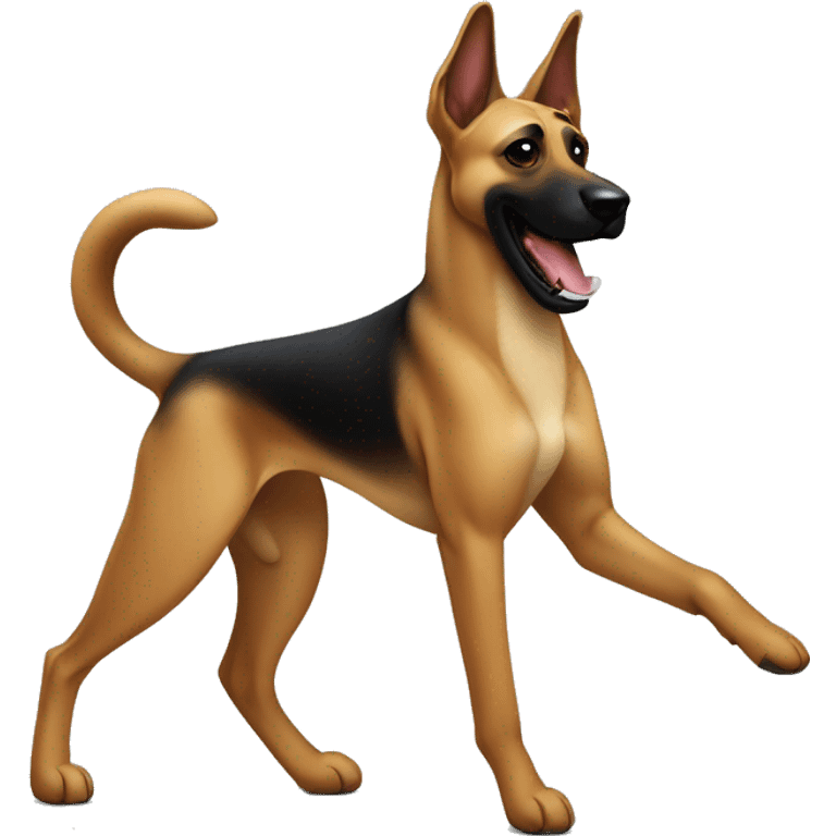 malinois qui danse avec une cravatte emoji