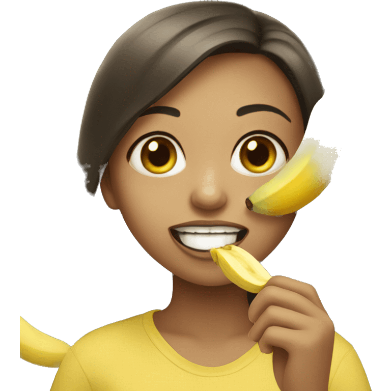 girl eating banana  emoji