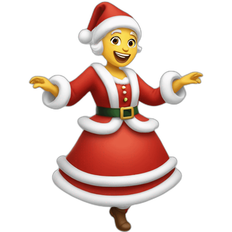 white mrs santa claus dancing emoji