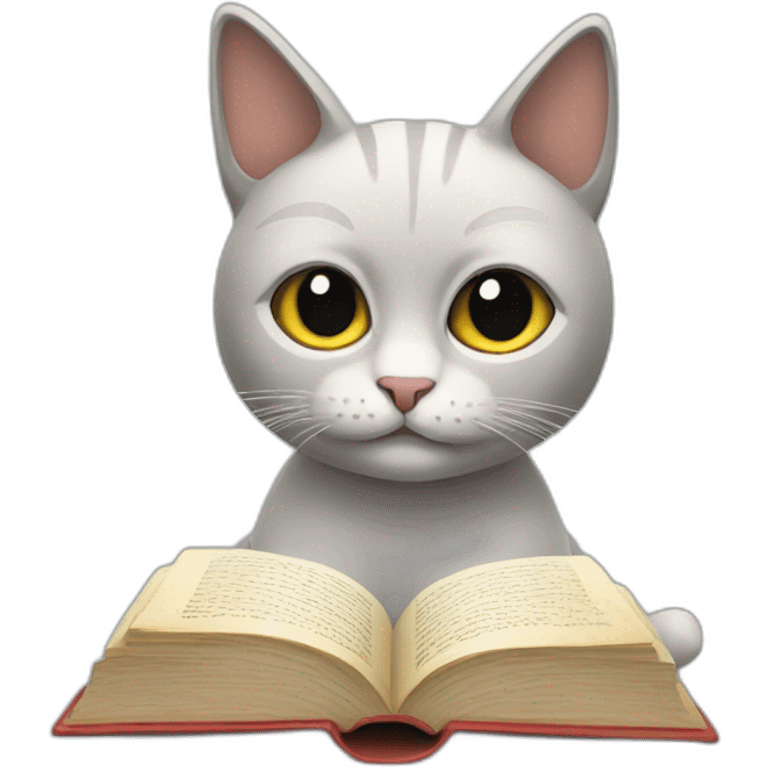 a cat reading a book emoji