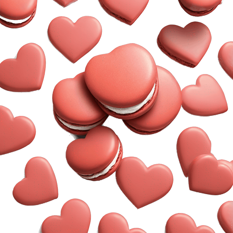 Realistic heart shaped macaron cookies laying down flat in a stack emoji