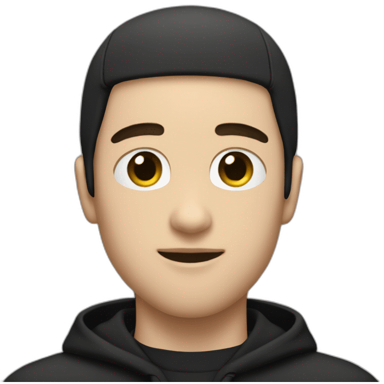 white male with black hair, with a hat wearing a tracksuit holdin black cat like a baby in arms emoji