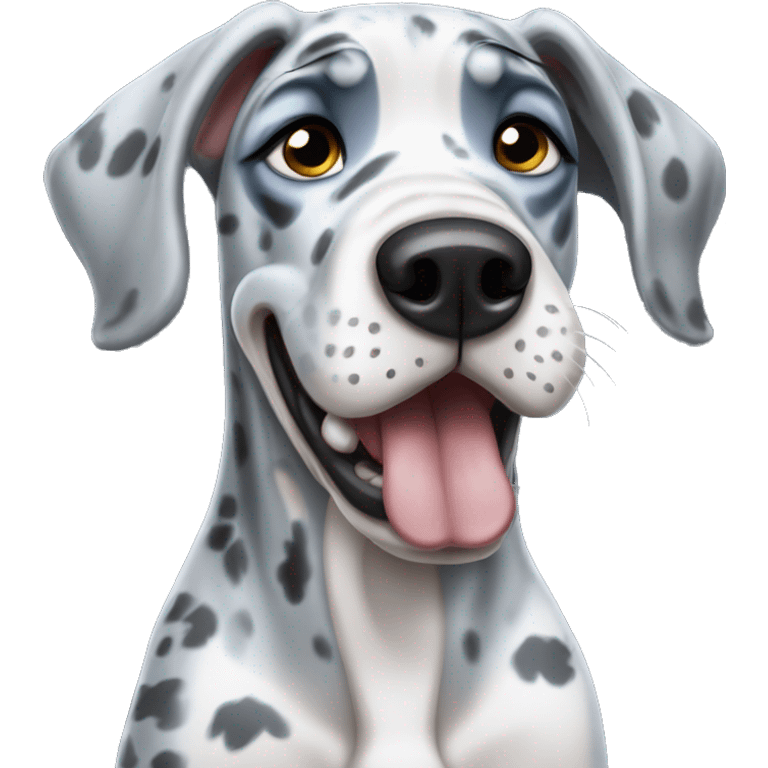 Blue Merle Great Dane crying emoji