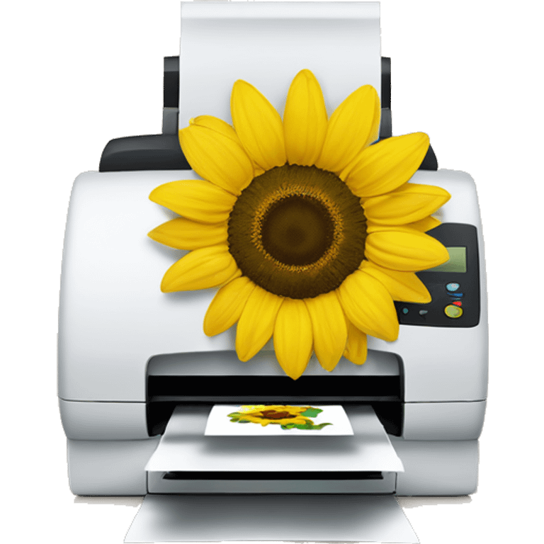 printer with sunflower emoji