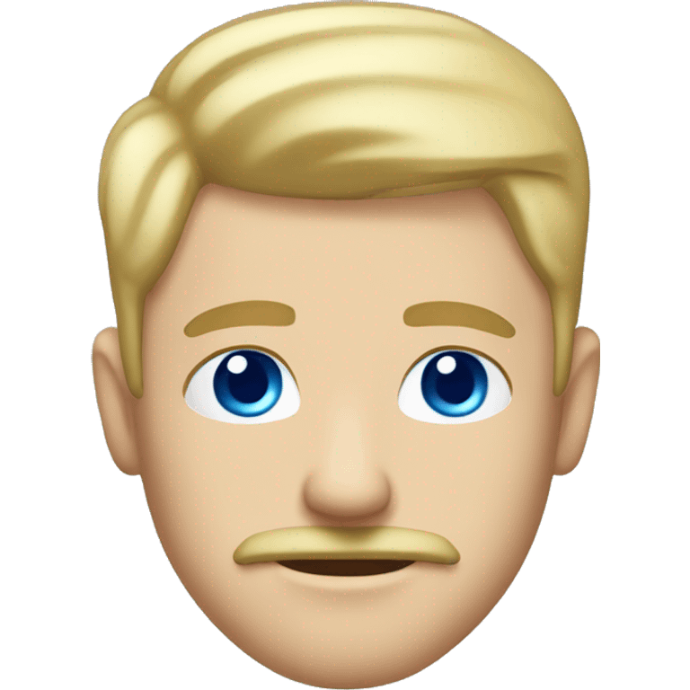 man with mustache, white man, blue eyes, blonde hair with shaved sides, handsome emoji