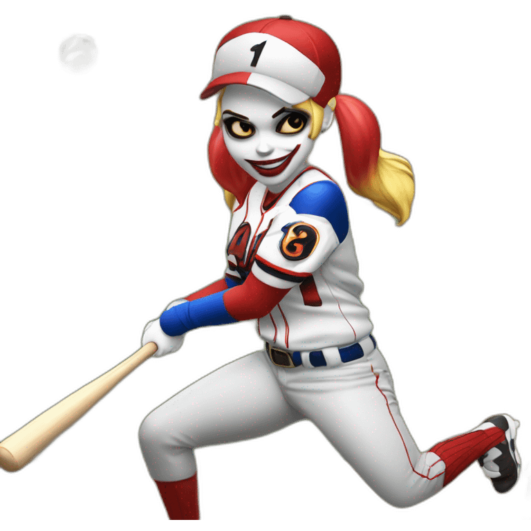 Harley Quinn con un bate de béisbol emoji