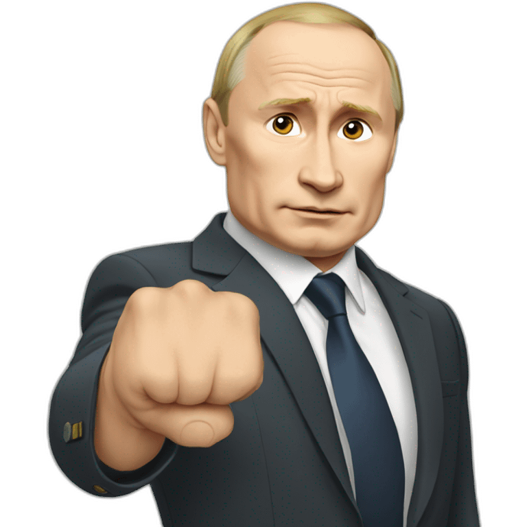 Putin shows fist emoji