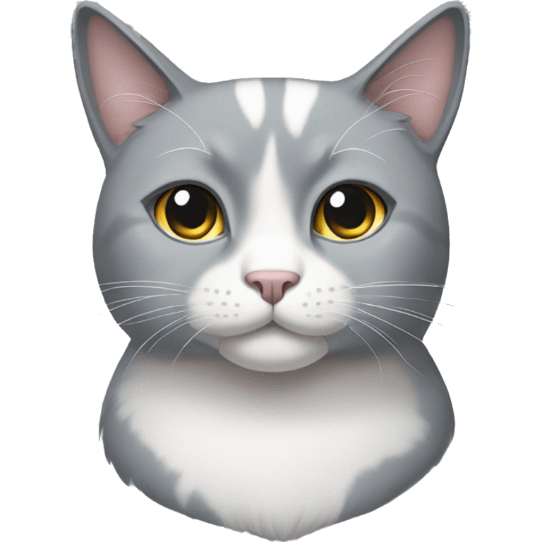 Big grey and white white cat  emoji