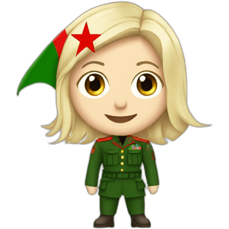 Marine lepen avec drapeau Algérie emoji