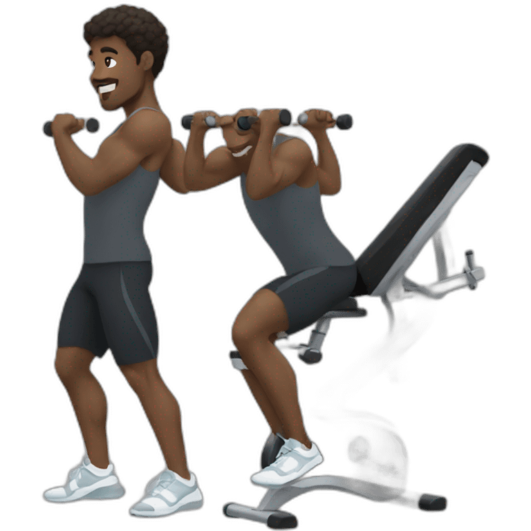 black man working out emoji