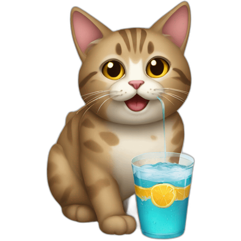 Cat with drink emoji