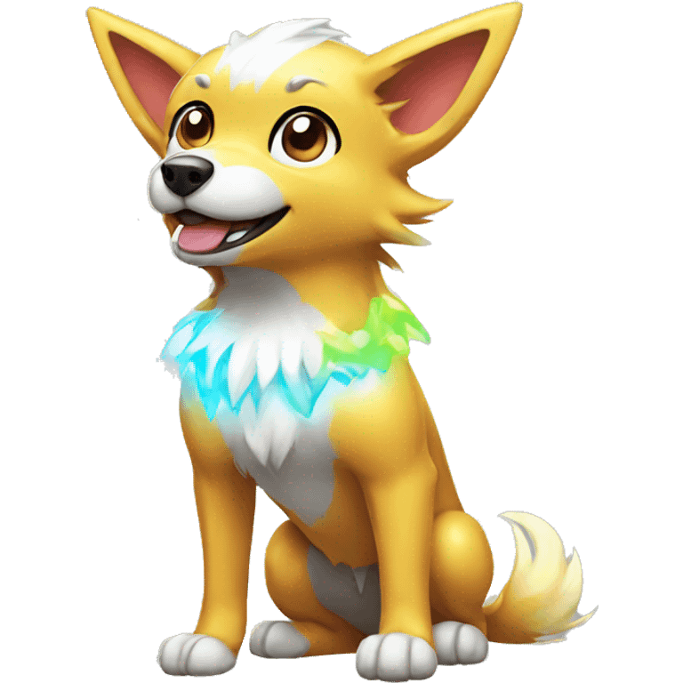 Colorful Shiny Electric Dog Pokémon emoji