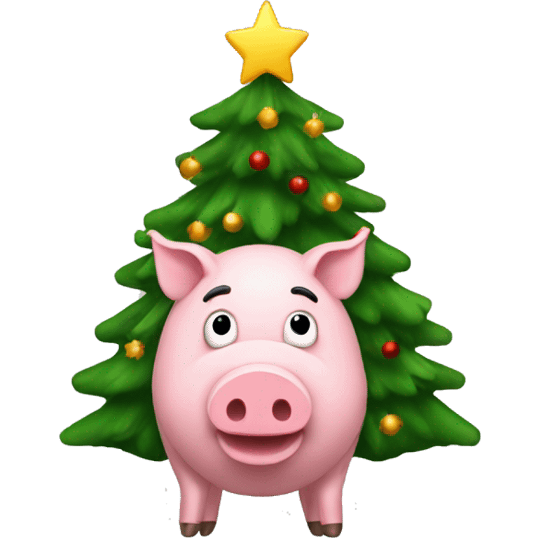 Oink christmas tree emoji