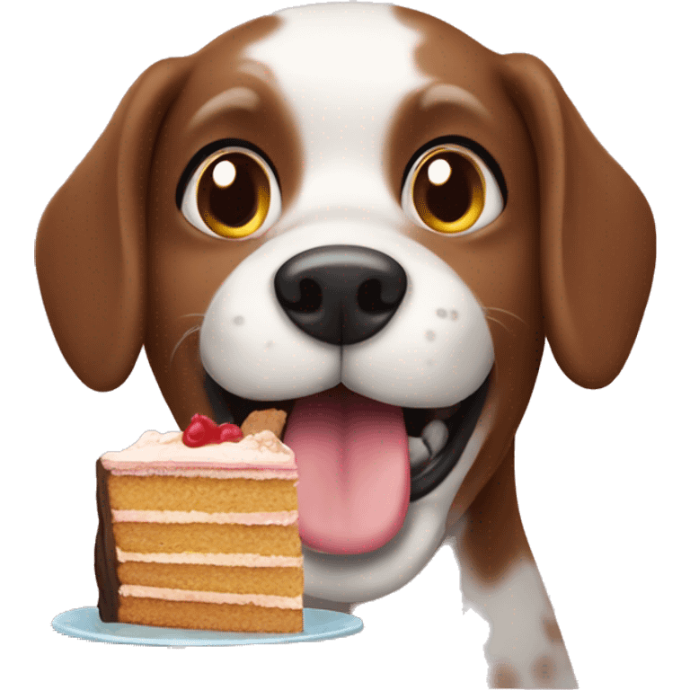 Dog eating cake emoji