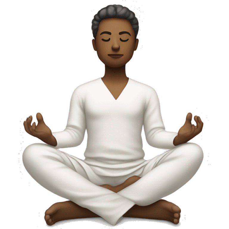 person meditating with crossed legs and white clothes emoji