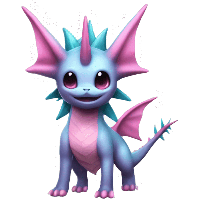 Pink Edgy Vaporeon dragon With Fins and spikes full body emoji