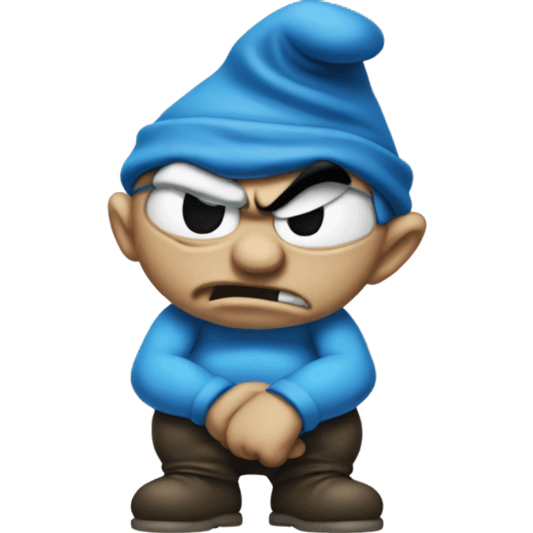 Smurf angry emoji