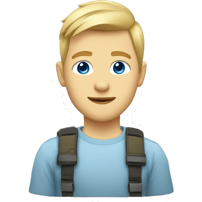 Dev + Ops + blond guy blue eye + kaki shirt emoji