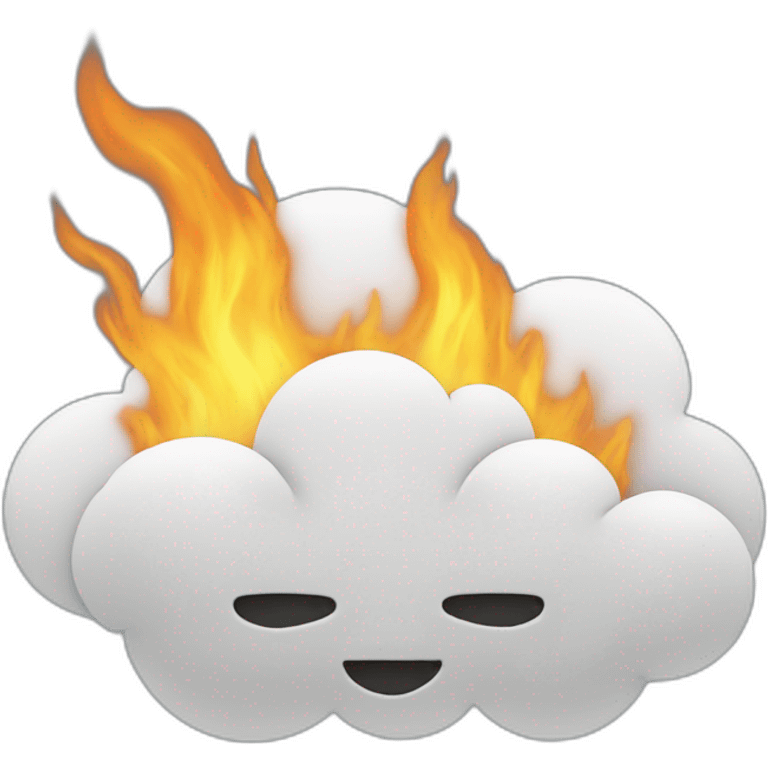 A cloud out of a hole burning emoji