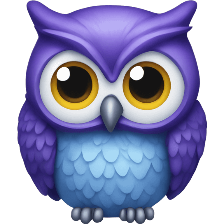 blue and purple owl emoji