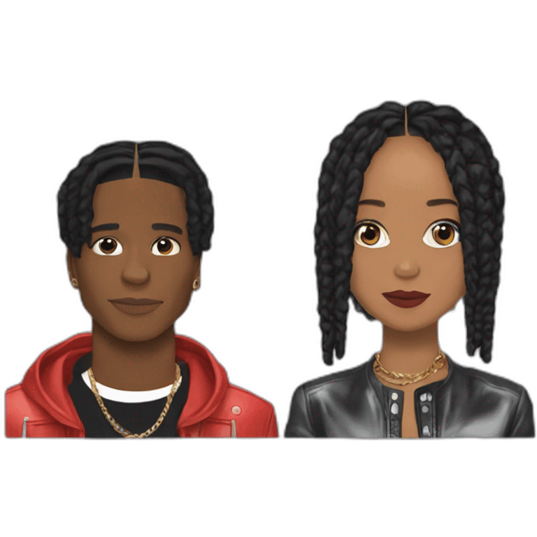 Riri and asap rocky emoji