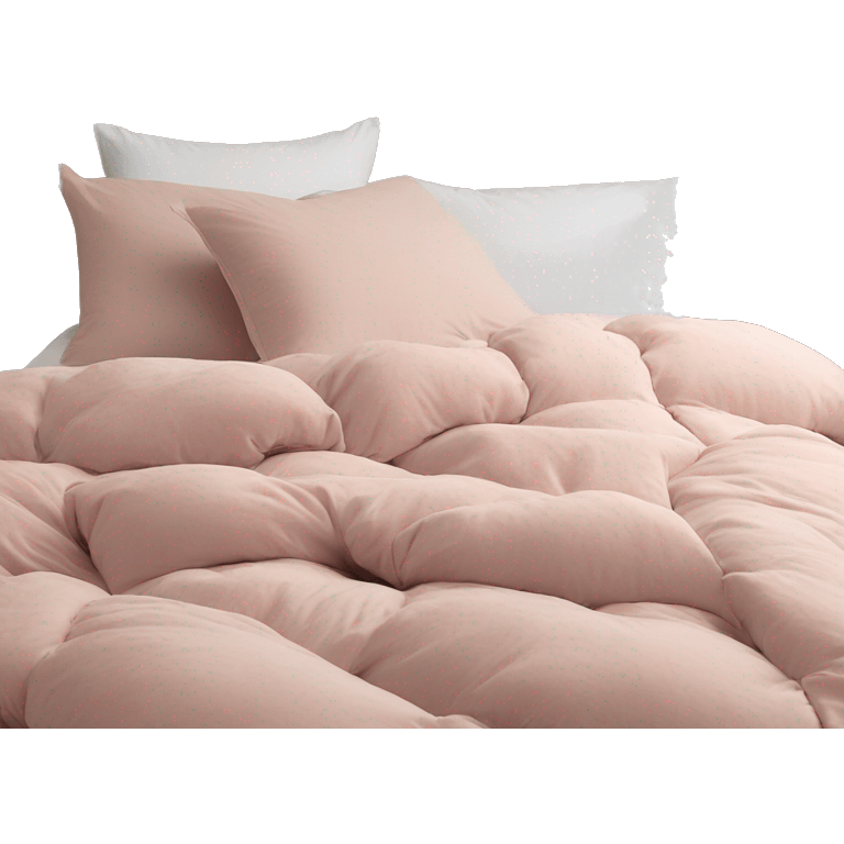 Dusty pink comforter and white pillows on bed emoji