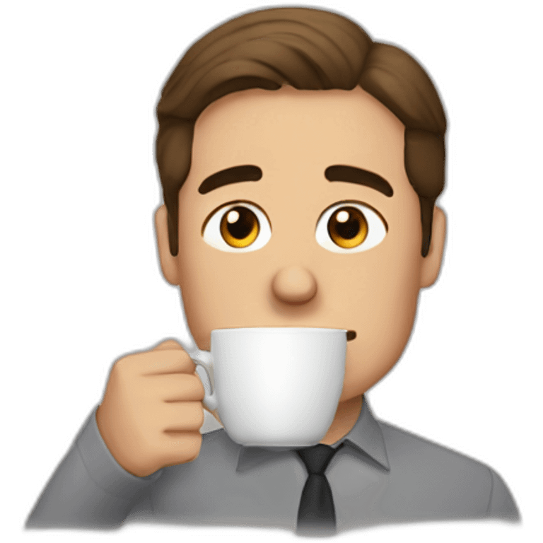 kevin from the office is drinking coffee emoji