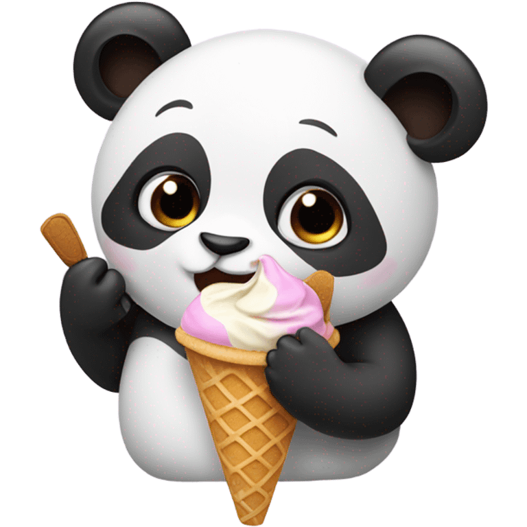 Panda eating ice cream emoji