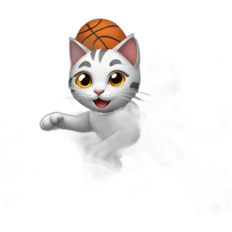 Cat playing basketball  emoji