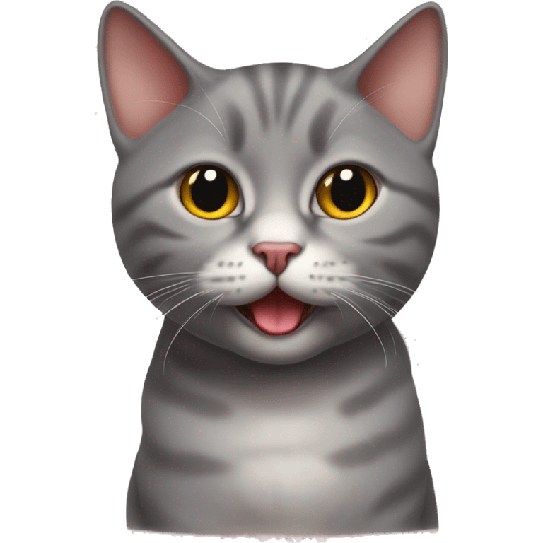 British Short Hair cat with her tounge out emoji