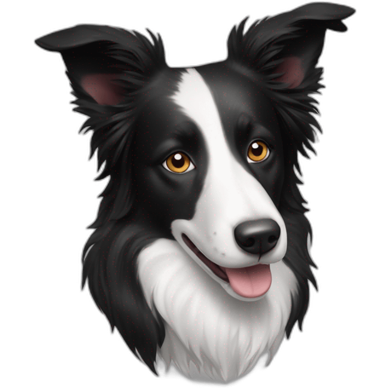 Border collie black and white with a rat  emoji