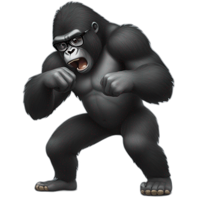 Gorilla punching a Boy with glasses emoji