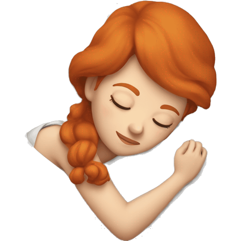 A sleeping redhead  emoji