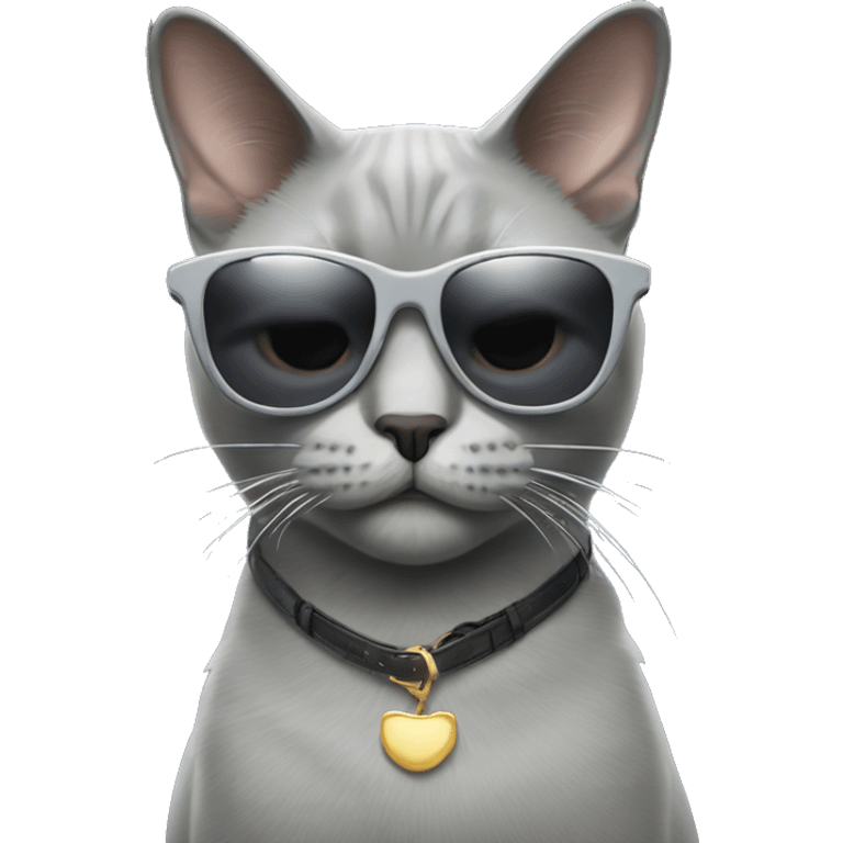 A grey Britain cat with sunglasses emoji