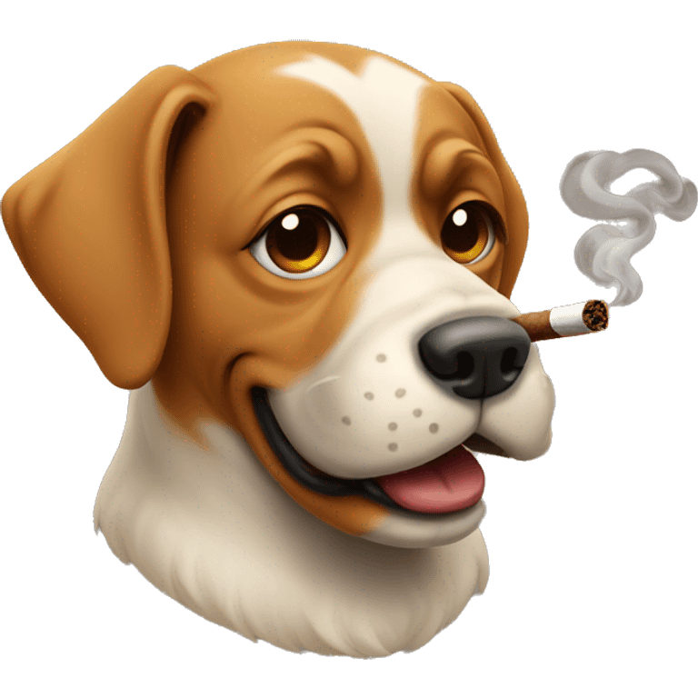 Dog smoking a cigar emoji