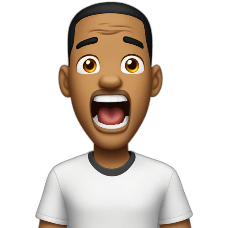 Will smith happy with open mouth emoji