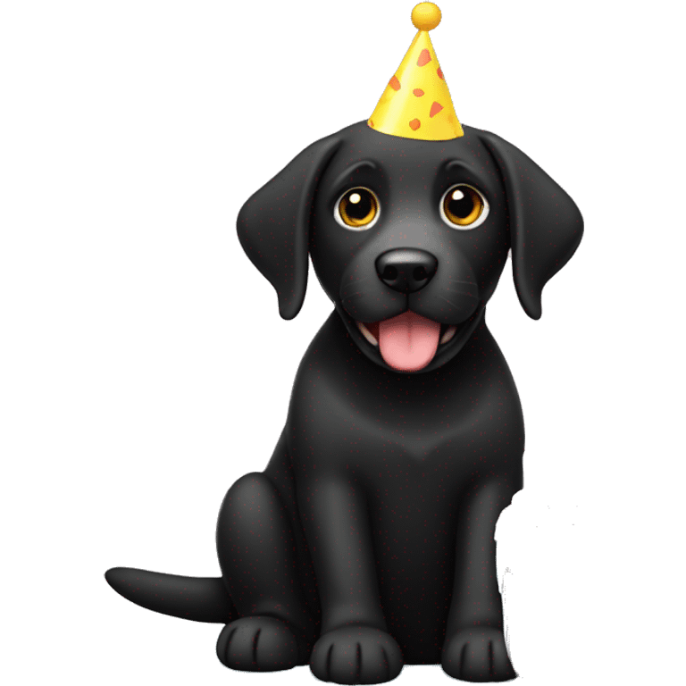 Black Labrador birthday cake emoji