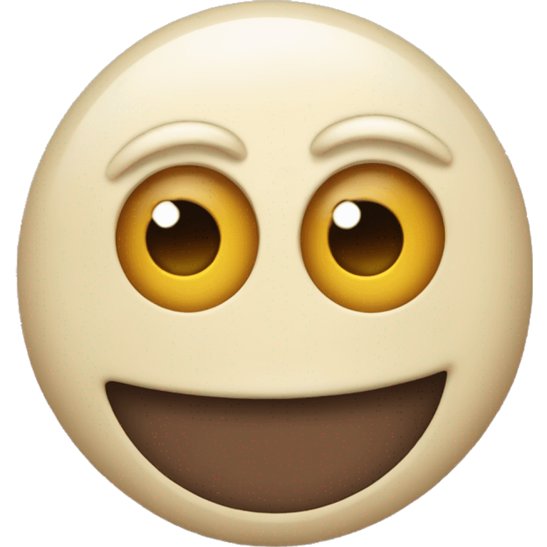 Face with 3 eyes, smiling, and looks like a pudding emoji