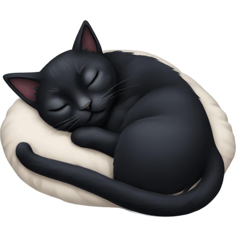 Black cat sleeping emoji