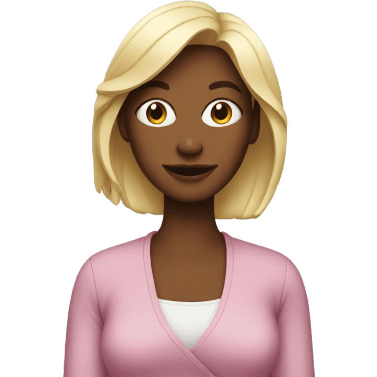 Woman with cartoon emoji