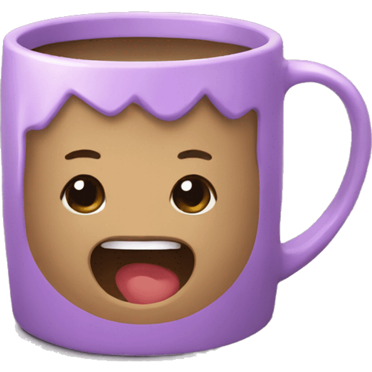 Cute purple coffee mug emoji