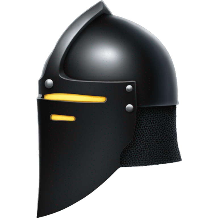 "A robust, black knight's helmet providing full coverage." emoji