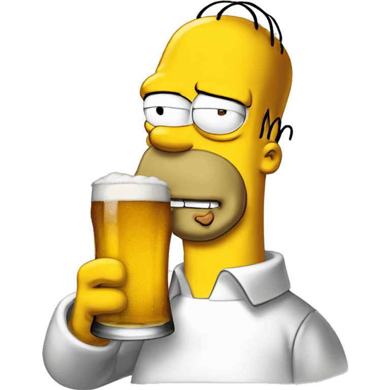 Homer simpson drink a beer emoji