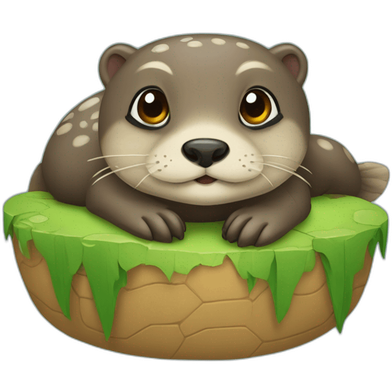 Loutre sur tortue emoji