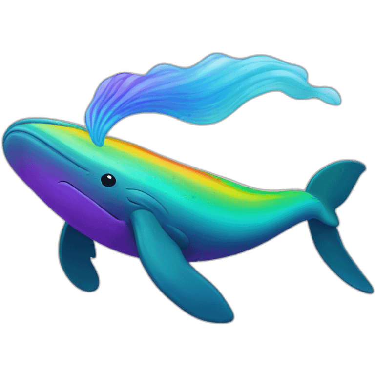 Rainbow color humpback whale emoji