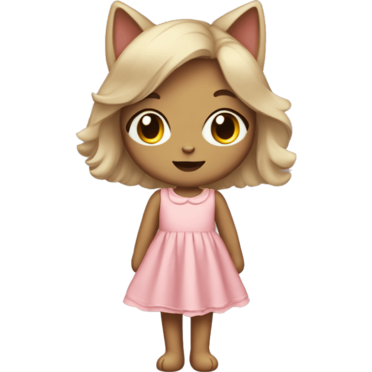 Cute cat girl in a dress emoji