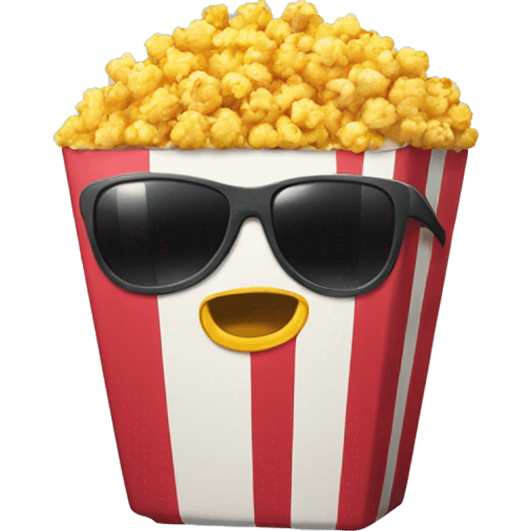 popcorn bucket with sunglasses  emoji