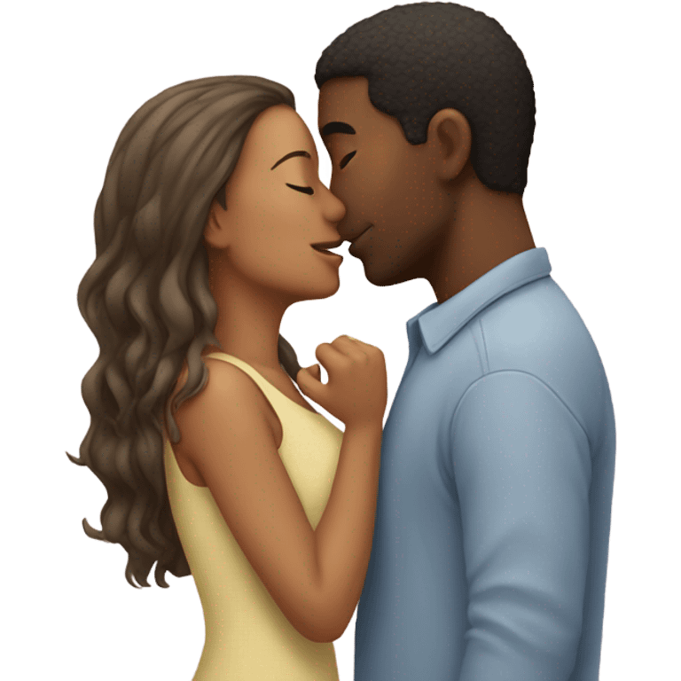 guy and girl kissing emoji